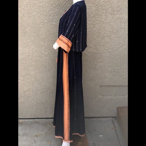 2 piece Wide Leg Crop Top Boho Style Outfit - sz L - Picture 5 of 9